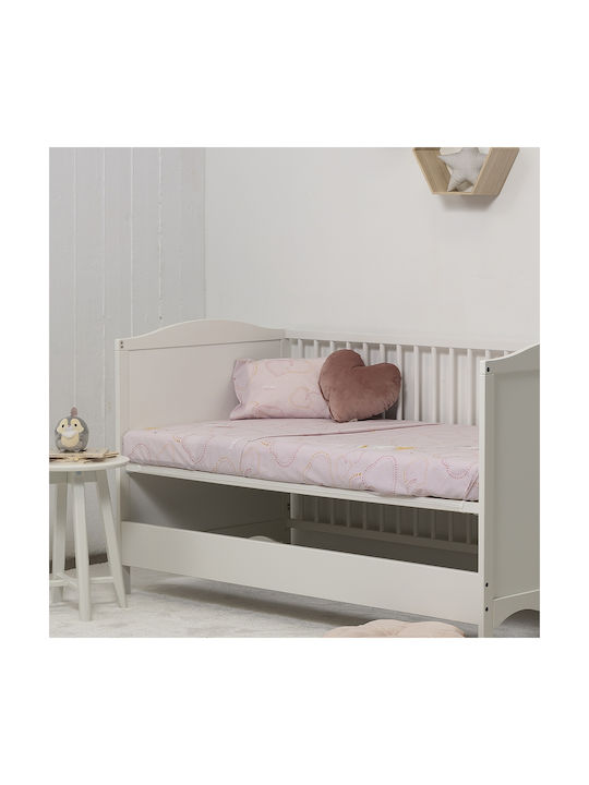 Naf Naf Baby Sheets Set Crib Cotton Pink 120x170cm 3pcs