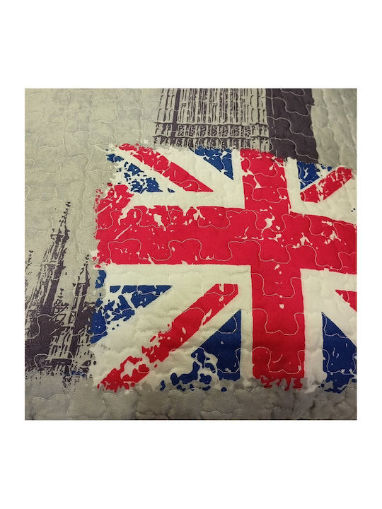 Emileon Textiles Big Ben Set Coverlet Queen Size Cotton Gray 230x260cm 3pcs