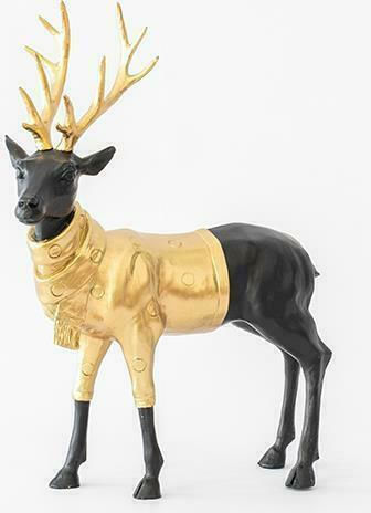 Eurolamp Weihnachtliche Keramisch Figur Rentier Schwarz Höhe 39.5cm