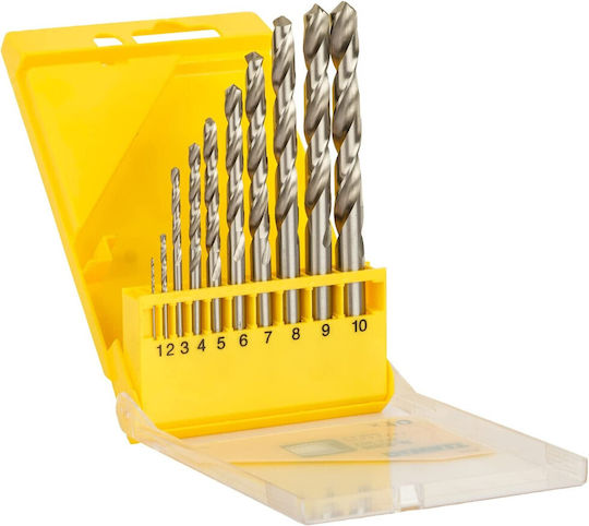 DEWALT Σετ 10 Τρυπάνια HSS με Κυλινδρικό Στέλεχος για Μέταλλο