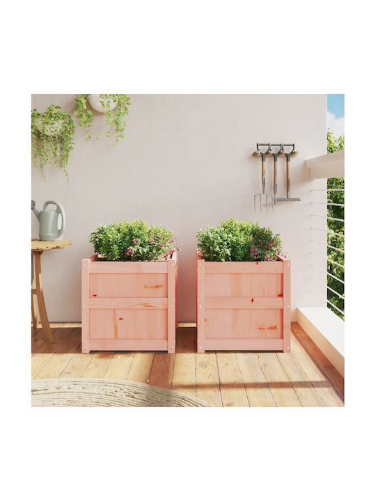 vidaXL Set 2 Planters Wooden Brown