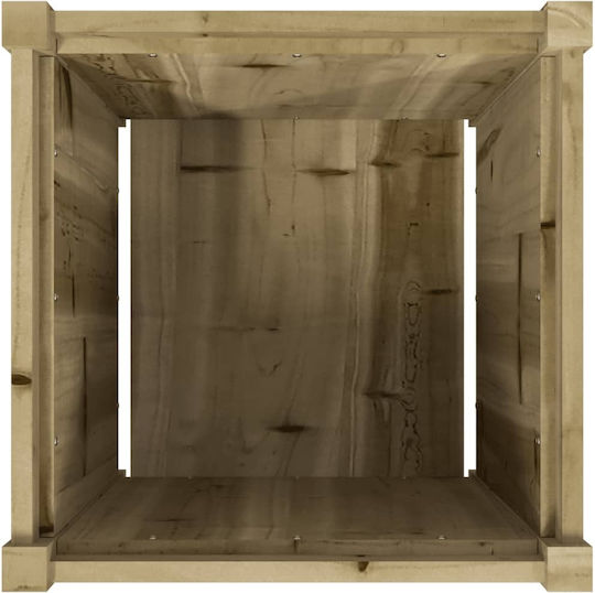 vidaXL Planter Box Wooden Impregnator. Pine wood 50x50x50cm.
