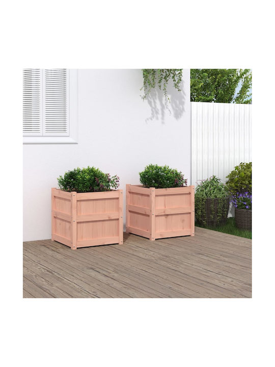vidaXL Set 2 Planters Wooden Brown