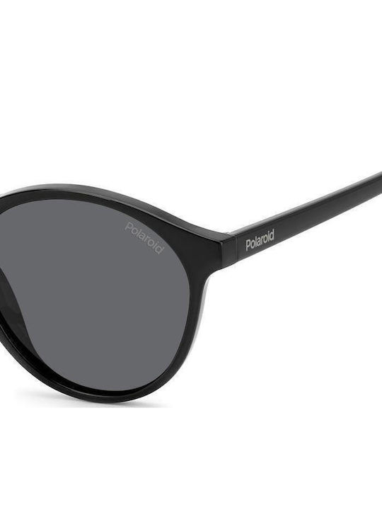 Polaroid Unisex Sunglasses with Black Horn-Rimmed Frame and Grey Polarized Lens PLD4153/S 807/M9
