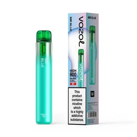 Vozol Neon Țigară Electronică De Unică Folosință 800 Inhalări Mr Blue 2ml 20mg Albastră
