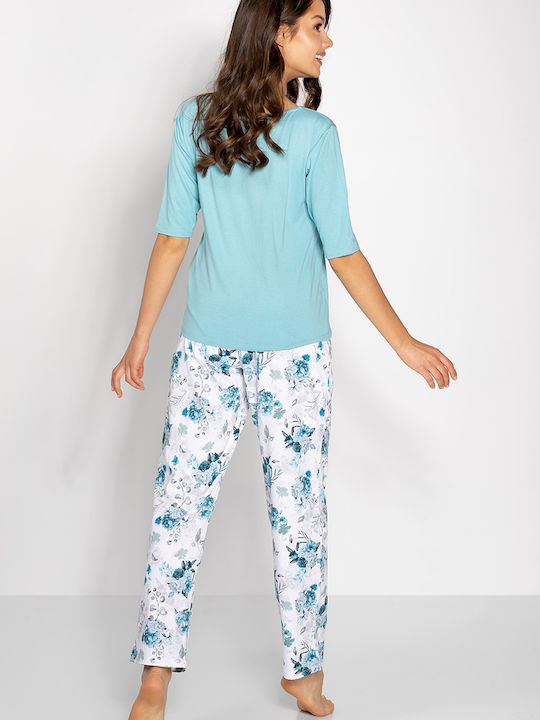 Momenti Per Me Set Winter Women's Pajamas Light Blue