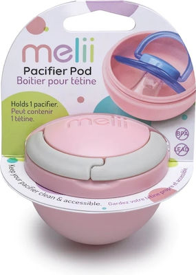 Melii Case Pacifier made of Plastic Pink/Grey