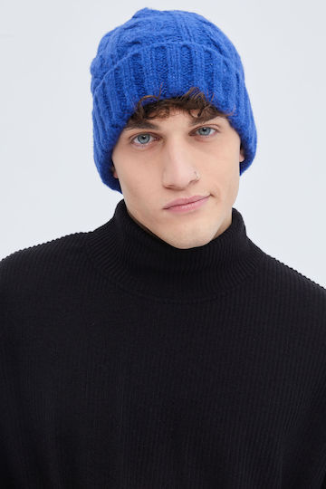 Beanie Unisex Beanie Knitted in Blue color