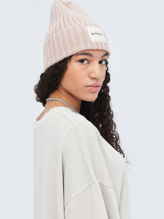 Beanie Unisex Σκούφος Πλεκτός σε Ροζ χρώμα