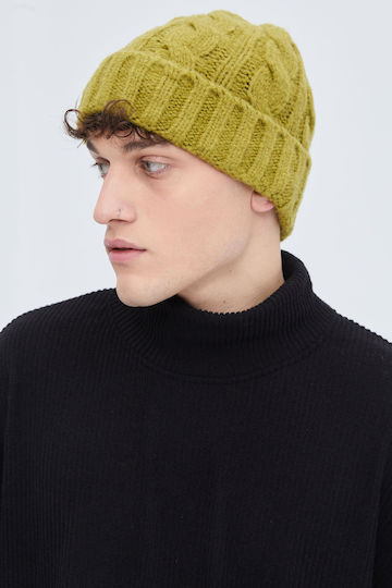 Beanie Unisex Beanie Knitted in Khaki color