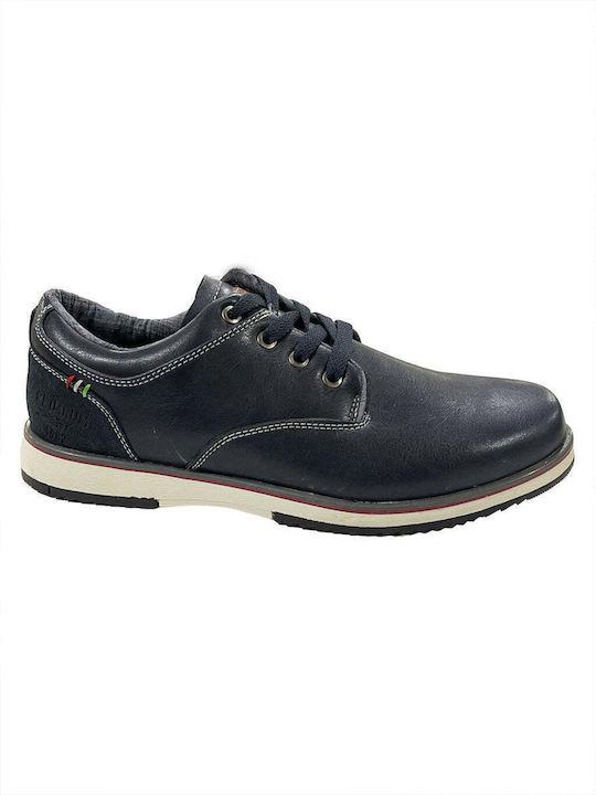 Ustyle Men's Synthetic Leather Casual Shoes Blue