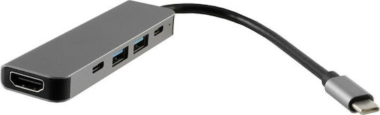 NSP N16 USB-C Docking Station with HDMI 4K PD Ethernet Gray