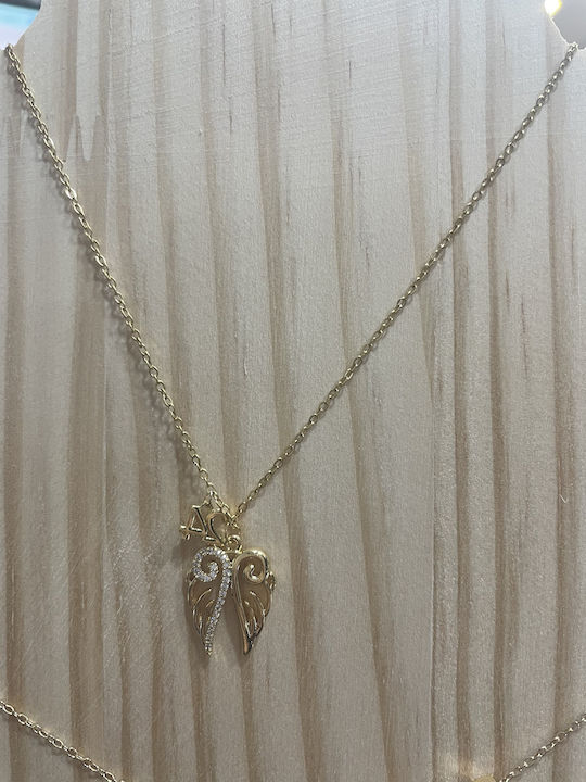 Damen Kette Nacken Vergoldet Länge 38cm