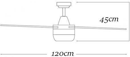 Ceiling Fan 120cm with Light Fixture Nickel