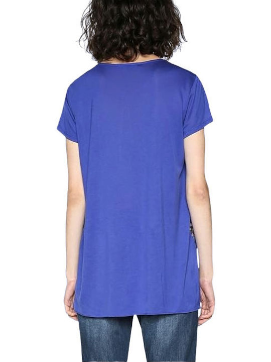 Desigual Women's Blouse Long Sleeve Blue