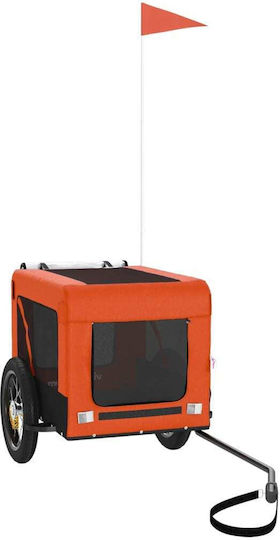 vidaXL Fahrradanhänger für Hunde bis 30kg Orange L120xB54.5xH53cm.