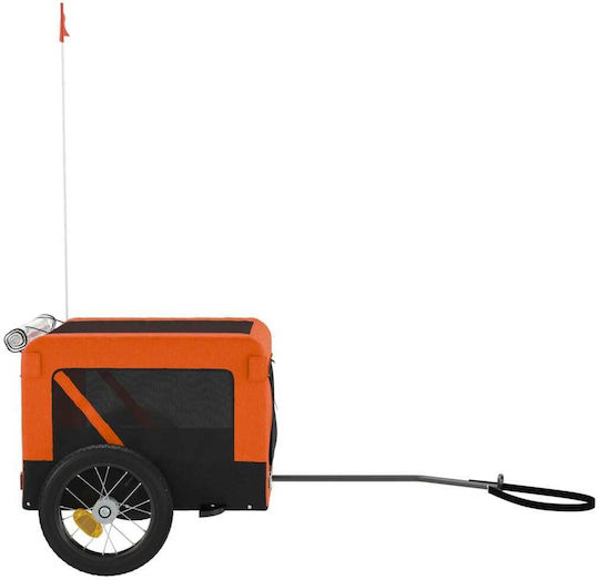 vidaXL Fahrradanhänger für Hunde bis 30kg Orange L120xB54.5xH53cm.