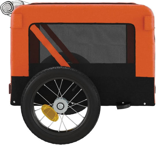 vidaXL Fahrradanhänger für Hunde bis 30kg Orange L120xB54.5xH53cm.