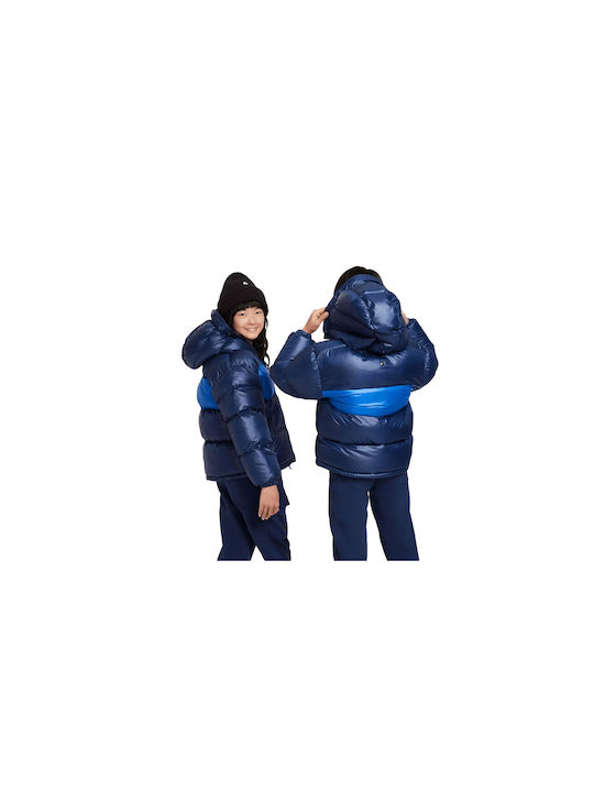 Nike Kids Quilted Jacket Short with Hood Blue