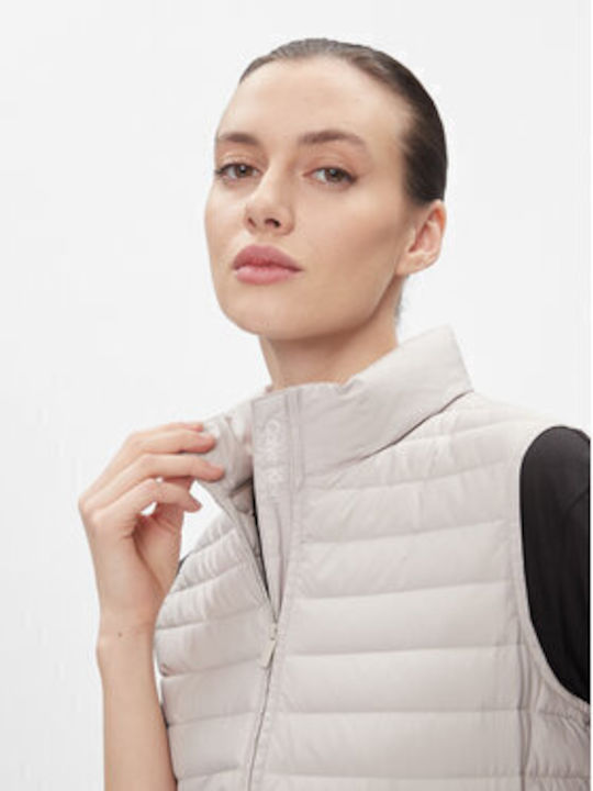 Women's Short Puffer Jacket for Winter Beige