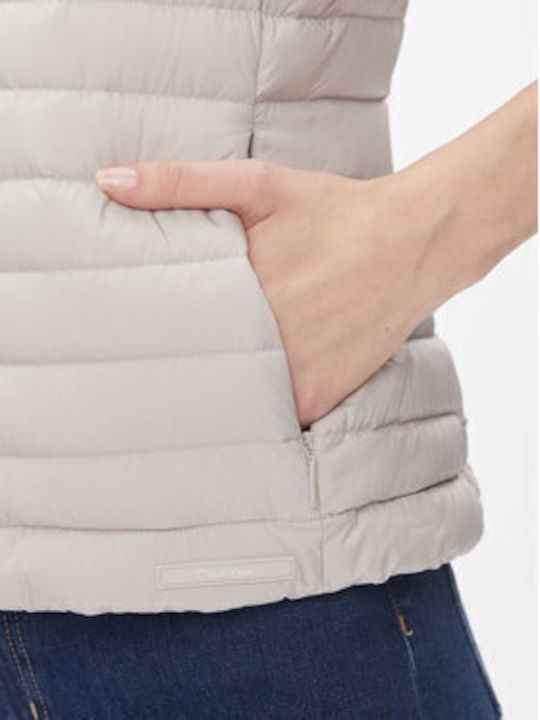 Women's Short Puffer Jacket for Winter Beige