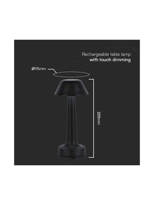 V-TAC Metall Tischlampe LED mit Schwarz Schirm und Basis