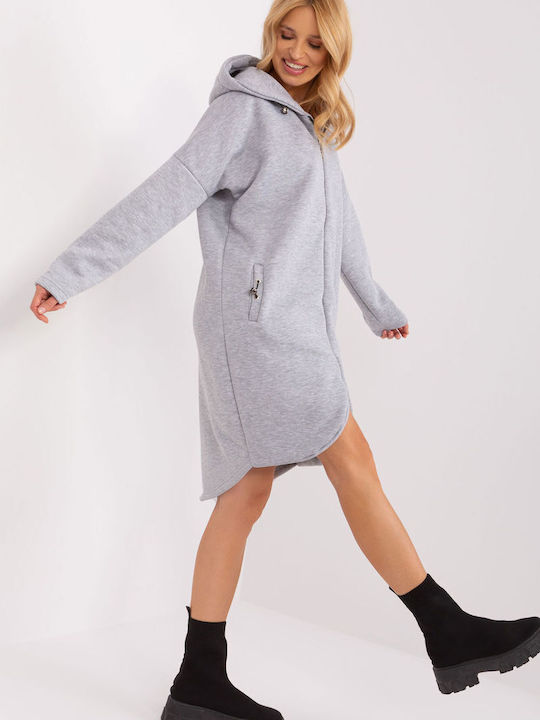 Relevance Women's Long Hooded Cardigan Gray