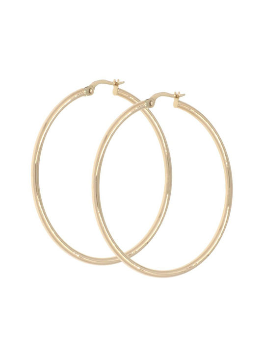 Q-Jewellery Earrings Hoops made of Gold 14K with Stones