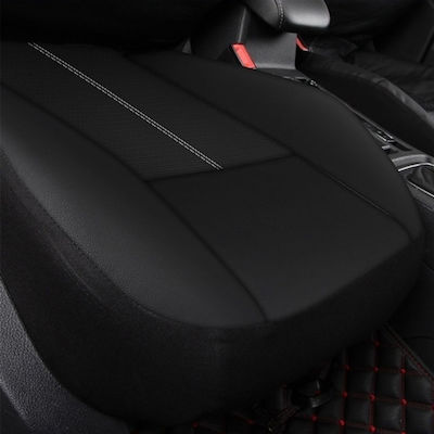 Front Car Seat Covers 4pcs Leatherette Black