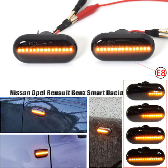 Flash LED 3W 12V за Nissan Interstar Opel Мовано Renault Клио Skoda Бърз Dacia Дъстър 2бр