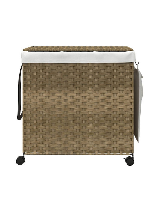 vidaXL Fabric Collapsible Laundry Basket with Lid 60x35x60.5cm Brown
