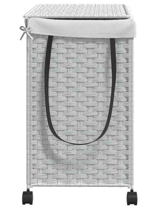 vidaXL Coș De Rufe Din Țesătură Pliabil Cu Capac 60x35x60.5cm Alb