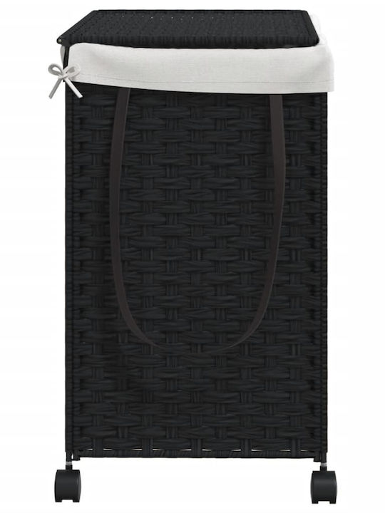 vidaXL Collapsible Fabric Laundry Basket with Lid 60x35x60.5cm Black