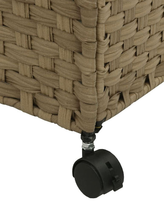 vidaXL Fabric Collapsible Laundry Basket with Lid 60x35x60.5cm Brown