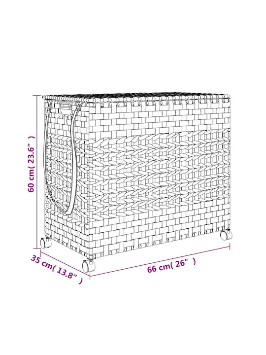 vidaXL Coș De Rufe Din Țesătură Pliabil Cu Capac 66x35x60cm Alb