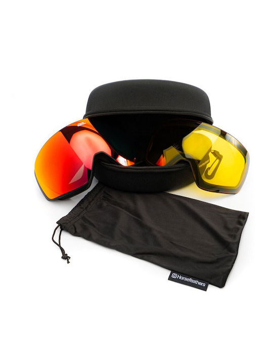 Horsefeathers Ski- und Snowboardbrille für Erwachsene Schwarz mit schwarzem Spiegelfilter