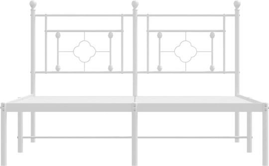 Doppelbett Metall Weiß mit Lattenrost für Matratze 135x190cm