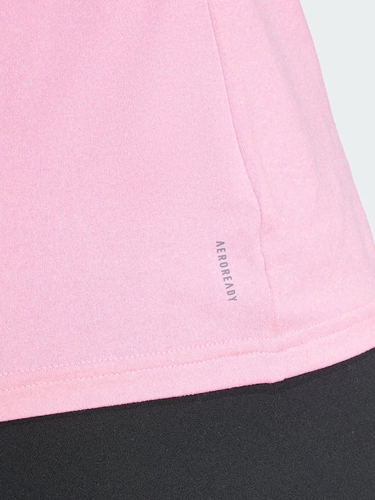 Essentials Minimal Branding Дамска Спортна Блуза Къс Ръкав с V-образно Деколте Розова