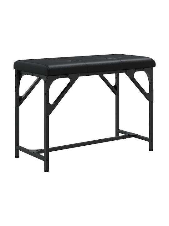 Dining Room Metallic Bench Black 62x32x45cm