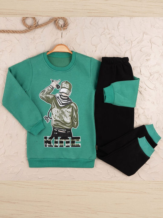 Moyes Kids Sweatpants Set Green 2pcs