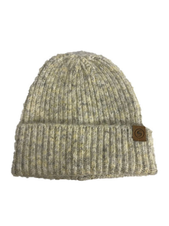 Beanie Unisex Beanie Knitted in Beige color