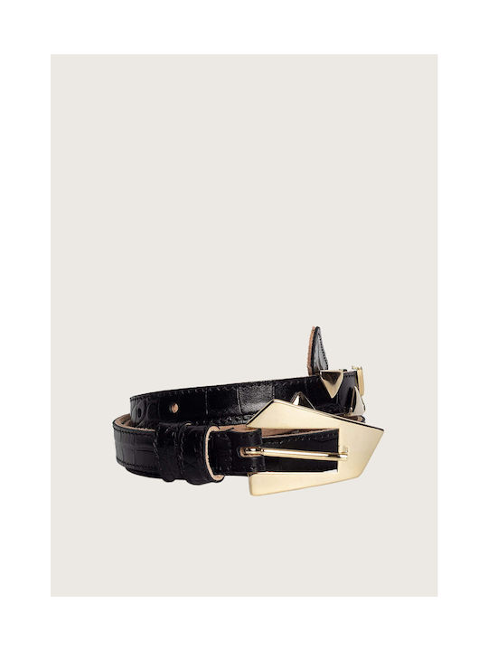 Leather Twist Leather Women's Belt Black