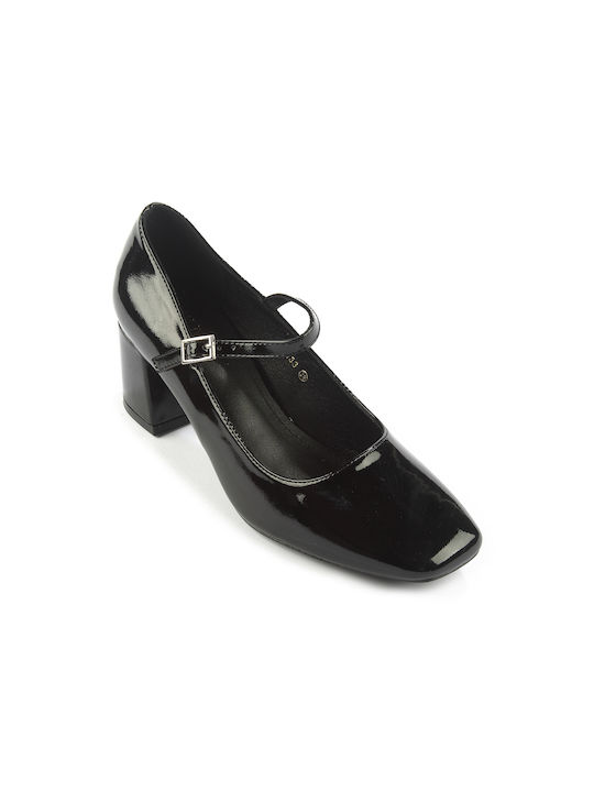 Fshoes Patent Leather Black Heels