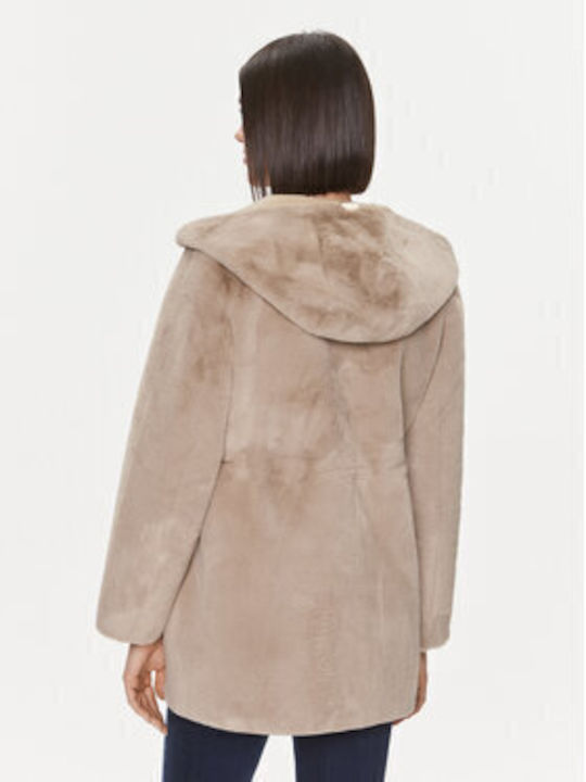 Women's Short Fur Beige. MF3069