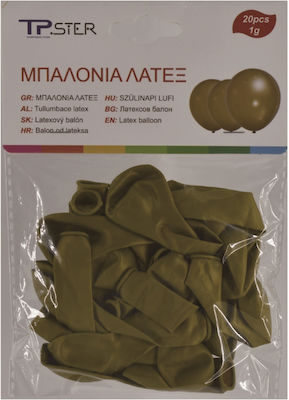 Set of 20 Balloons Latex Gold