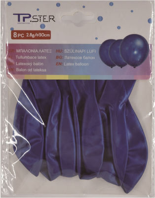 Set 8 Ballons Latex Blau