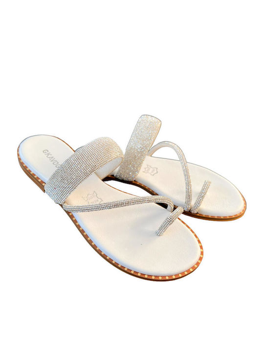 Sandale Casual Damă Din Piele Albe