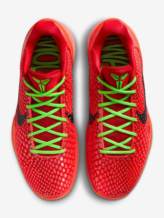Kobe 6 Protro Low Basketball Shoes Bright Crimson / Black / Electric Green