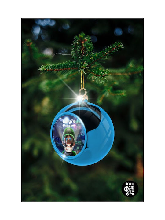 Luigi's Mansion Christmas Plastic Ball Ornament Blue 8cm