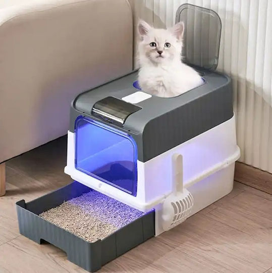 Katzentoilette Geschlossen mit Filter Schwarz L35 x B50 x H34cm